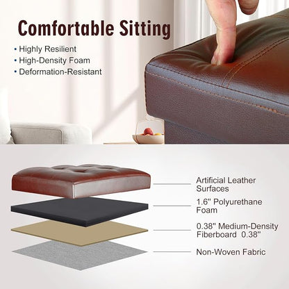 Ottoman with Storage, Folding Foot Rest Stool with Thicker Foam Padded Seat. - Image 6