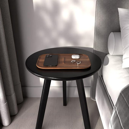 Round End Table Side Table 100% Solid Wood Occasional Table Minimal - Image 6