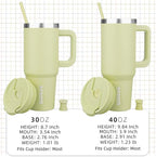 BJPKPK Tumbler With Handle 40 oz Stainless Steel Insulated Tumbler With Lid And Straw For Water Or Ice Coffee,Macaron Green
