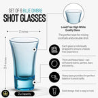 M&N HOME Ombre Blue Shot Glass Set, 2 Oz Set of 6 Colored Shot shot glasses, Whiskey Glasses, Tequila Shot Glasses, Cocktail Glasses, Round Shot Glasses for Vodka, Spirits & Liquor (Gradient Blue)