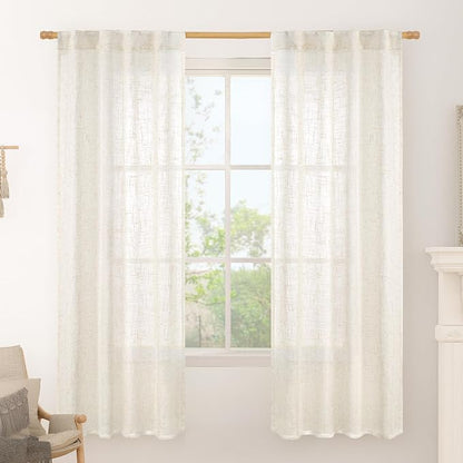 Light Filtering Linen Curtains 72 inches Long by LAMIT