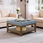 ABHENG 31.5” Large Square Storage Ottoman, Upholstery Solid Rubberwood Coffee by Liveinacomfortablehome
