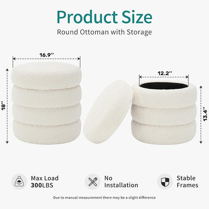 Busaurus Round Ottoman with Storage - Image 2