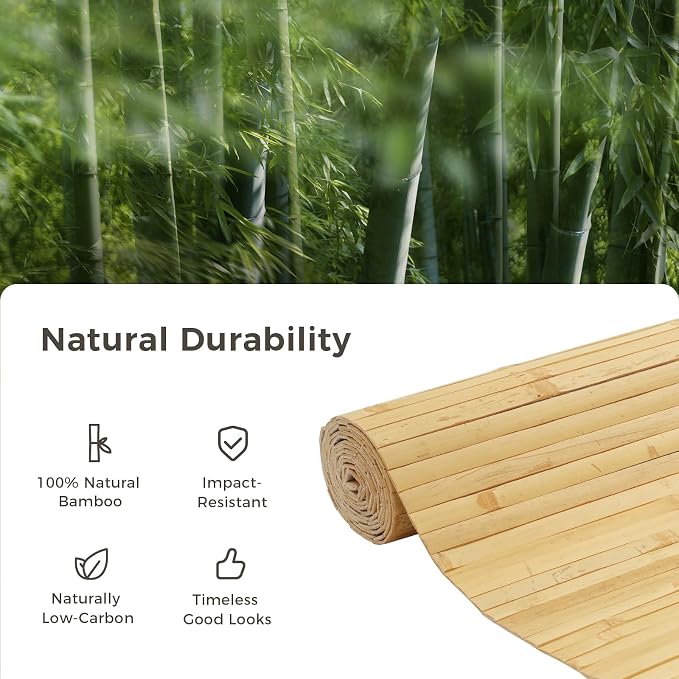 OUZUGIE 2 Pack 96x24 Inch Natural Bamboo Wall Panel – Natural Pole Wrap Paneling - Image 7