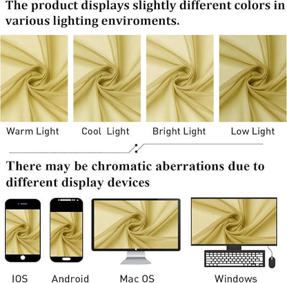 Yellow Sheer Curtains 96 Inches Long 2 Panels, Gauzy Light Filtering Breathable - Image 7