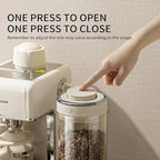 Coffee Canister with Premium Glass - Airtight Coffee Container with One-Way CO2 Valve and Freshness Tracker, Perfect for Coffee Bean Storage,(37 oz / 1100ml)