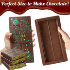 Dubai Chocolate Mold 2 Pack,0.79 Inch Deep Large and Thick Silicone Chocolate Bar Molds for Stuffed Bar,Big Chocolate Candy Bar Mold for Filling Knafeh Pistachio Kit