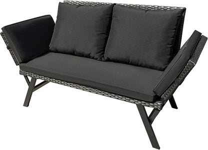 Greesum Outdoor Sofa, Woven Rattan Patio Furniture, Convertible Daybed or by BuynowfromGreesum