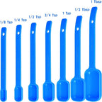 Blue Measuring Cups and Spoons Set 15, 7 Plastic Measuring Cup Set, 7 Spice Long Handle Measuring Spoons with 1 Leveler for Kitchen and Baking, Dry Metric Measure Cups & Spoons Set