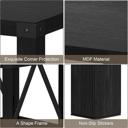 Treocho Farmhouse End Table Set of 2, Rustic Vintage Nightstand Side Table - Image 4