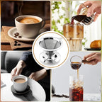 Pour Over Coffee Dripper Stainless Steel Coffee Filter Cone Coffee Filters Double Mesh Design Reusable