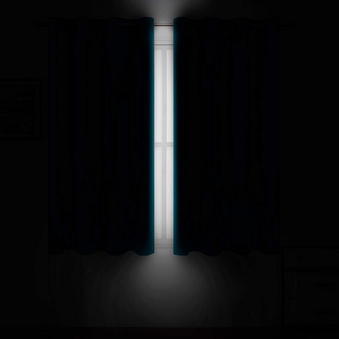 Teal/Turquoise Kids Blackout Bedroom Curtains/52 x 63 Inch/Set of 2 Panels - Image 3