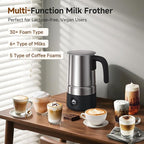 AMZCHEF 8-IN-1 Milk Frother and Steamer 600W w/Smart Touch Control, 17oz/500ml Detachable Frother for Coffee, Automatic Warm and Cold Foam Maker, Hot Chocolate Maker, Dishwasher Safe