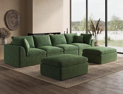 ohllob 140" U Shaped Couch, Cloud Sectional Couches - Image 3