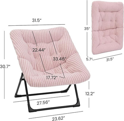 Comfy Saucer Chair for Adults, Soft Faux Fur Bedroom Chair, Accent Dorm Chairs - Image 3