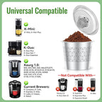 CAPMESSO Reusable K Cups for keurig: Refillable Stainless steel Coffee Pods for Keurig 1.0 Coffee Maker - Upgraded Dual-mesh Coffee Filters for Richer Coffee NO Grit, Eco-Friendly (2 Pack & 3 Rings)