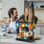 Coffee Mug Holder with Movable Hooks, 6-Mug Capacity Countertop Coffee Cup Rack with Storage Base