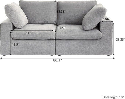 Cloud Modular Sectional Sofa Couch, 80.3" Convertible Couches Lovesofa - Image 2