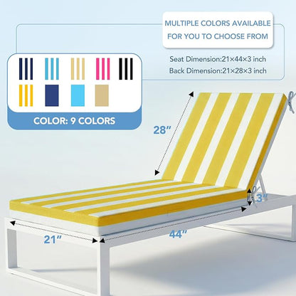 L'AGRATY Outdoor Lounge Chaise Cushion: 72x21x3 Inch Waterproof Lounge Chair - Image 2