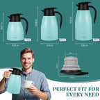 51 Oz Thermal Coffee Carafe, Stainless Steel Insulated Vacuum coffee crafts to keep coffee hot, 1.5 Liter Tea Water Coffee and Beverage Dispenser (Blue)