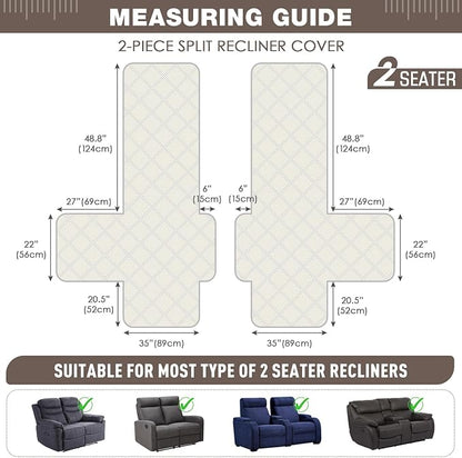 TAOCOCO 100% Waterproof Oversized Loveseat Recliner Cover, Non Slip Split Couch - Image 5