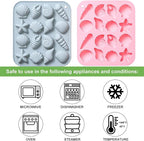Ocean-Themed Chocolate Mold Set - Food-Grade Silicone Baking Molds with Shell, Starfish, Seashell Beach Life Phrases, Reusable for Under the Sea Cakes, Cupcakes & Party Treats - 2 Pack