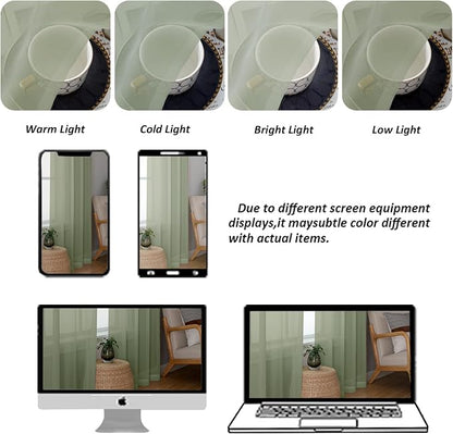 Chyhomenyc Sheer Sage Green Valances - Image 5