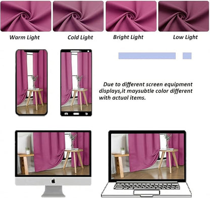 Simplebrand Ava Hot Pink Blackout Curtains - Image 7