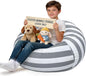 Lukeight Stuffed Animals Storage Bean Bag Chair Cover by Lukeight