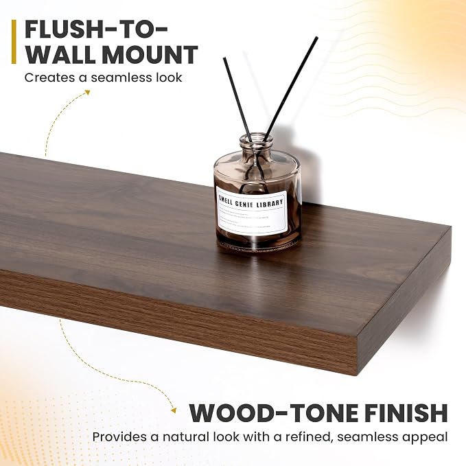 Acovy 24 Inch Floating Shelves, 9.3" Deep Floating Shelf Wall Mounted, Rustic - Image 4