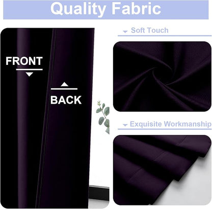 Simplebrand Ava Blackberry Short Blackout Curtains - Image 3