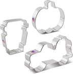 Ann Clark Cookie Cutters Fall Pumpkin Spice Cookie Cutters 3-Pc Set Made in the USA, Pumpkin, Harvest Truck with Pumpkin, Latte Cup