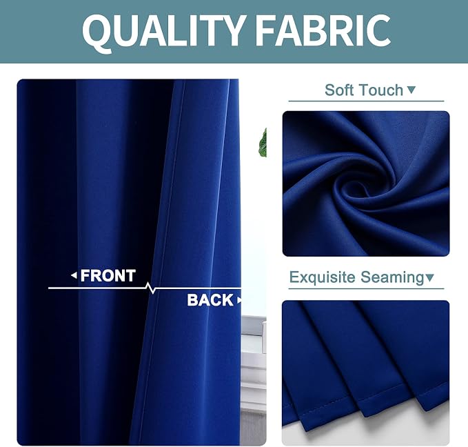 ChrisDowa Blackout Curtains for Bedroom and Living Room 120 Inches Long | 2 - Image 3