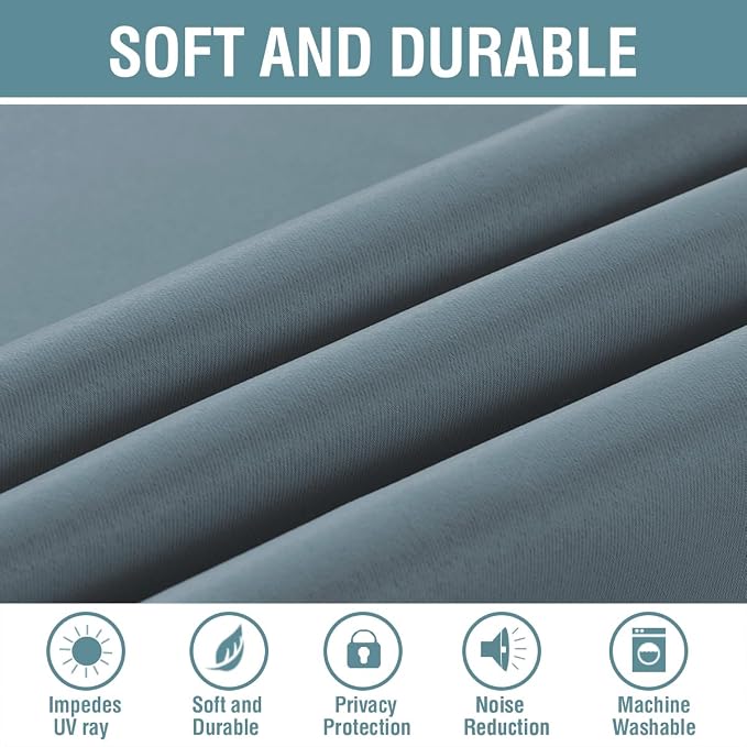 H.VERSAILTEX Blackout Thermal Insulated Curtains 63 Inche Length Light Blocking - Image 4