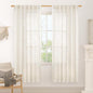Cream Linen Boho Sheer Curtains 78 inch Length by LAMIT