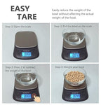 NUTRI FIT Ultra Slim Kitchen Scale Digital Food Weight Scale for Baking Cooking in Grams and Ounces Tare & Backlit LCD Display 11lb 5kg Capacity- Black/Stainless Steel