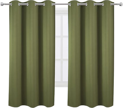 Olive Green Blackout Curtains 42 x 63 Inch Length/Set of 2 Curtain - Image 2