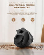 CIRCLE JOY Manual Coffee Grinder with 40 Levels External Adjustment and Ceramic Burr, Portable Hand Coffee Grinder Set with Pour Over Coffee Dripper, 50 Count V60 Coffee Filters and Storage Bag
