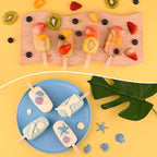 Sakolla Silicone Popsicle Molds Set of 3, Large Oval 4 Cavities Homemade Ice Pop Molds with 150 Wooden Sticks for Ice Cream, Cakesicles, Cake Pop (Blue)