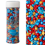 Sweets Indeed Sprinkles, Patriotic Edible Sprinkle Mix, Red Blue Gold, 4th of July, Perfect for Cake Decorations, Baking, Ice Cream, Cookies, Cupcake Topper For Birthday, Dairy Free, 4 ounces (Marvelous)