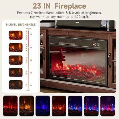 58" Fireplace TV Stand, Modern Entertainment Center - Image 5