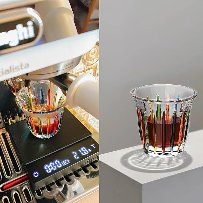 MHW-3BOMBER Small Glass Cups Set of 6 Drinking Glasses 3OZ Latte Glasses for Espresso, Beverage, Water, Whiskey, Juice, Cocktail, Beer G6192-OS
