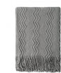 BOURINA Greyish Throw Blanket 50x60 Inches Throw Textured Solid Soft Sofa Couch by BOURINA