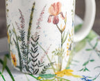 Maison d' Hermine Coffee Mug with Handles Fine Bone China Mugs Pack of Two Tea Cups for Hot Beverages Cappuccino Latte Home Restaurant Office Perfect for Gift (Fleurs De Mai, 12 Ounce)