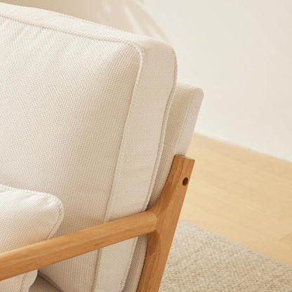 VINGLI Cozy Living Room Chairs, Coarse Linen Beige Accent Chairs Set of 2 - Image 6
