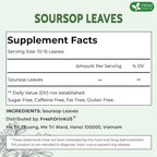 FreshDrinkUS, Premium 275+ Soursop Graviola Whole Dried Leaves Tea, 275-300 Soursop Graviola Guanabana Whole Leaves, Wildcrafted, Hoja Guanabana Loose Leaf Herbal Tea, No Gluten, Vegan