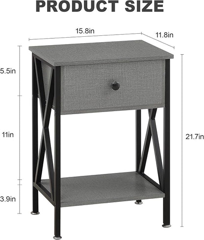 VECELO Nightstands Set of 2, Modern Bedside End Tables, Night Stands - Image 3