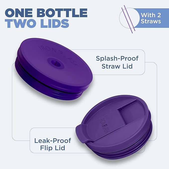 IRON °FLASK Co-Pilot Insulated Mug w/Straw & Flip Cap Lids - Cup Holder Bottle for Hot, Cold Drink - Leak-Proof - Water, Coffee Portable Travel Mug - Sage Grove, 40 Oz