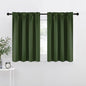 NICETOWN Dark Green Blackout Cafe Satin Curtains by NICETOWN