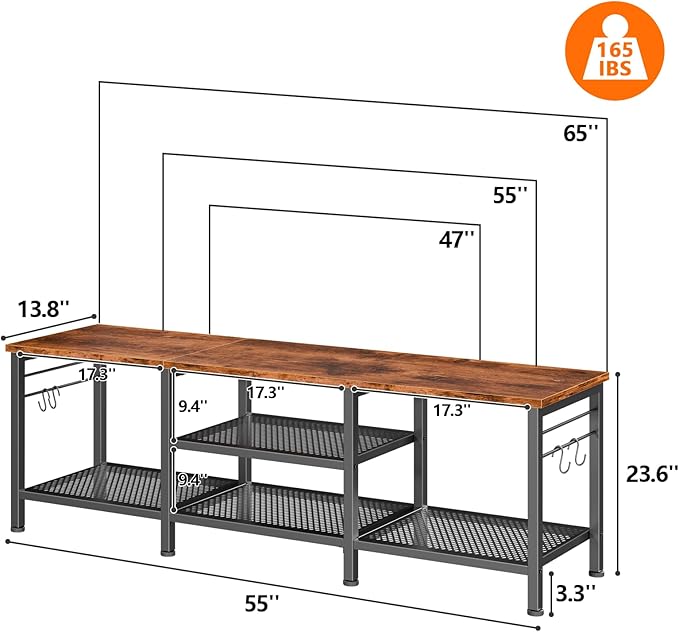 Furologee TV Stand for TVs up to 65 Inch, Entertainment Center - Image 2